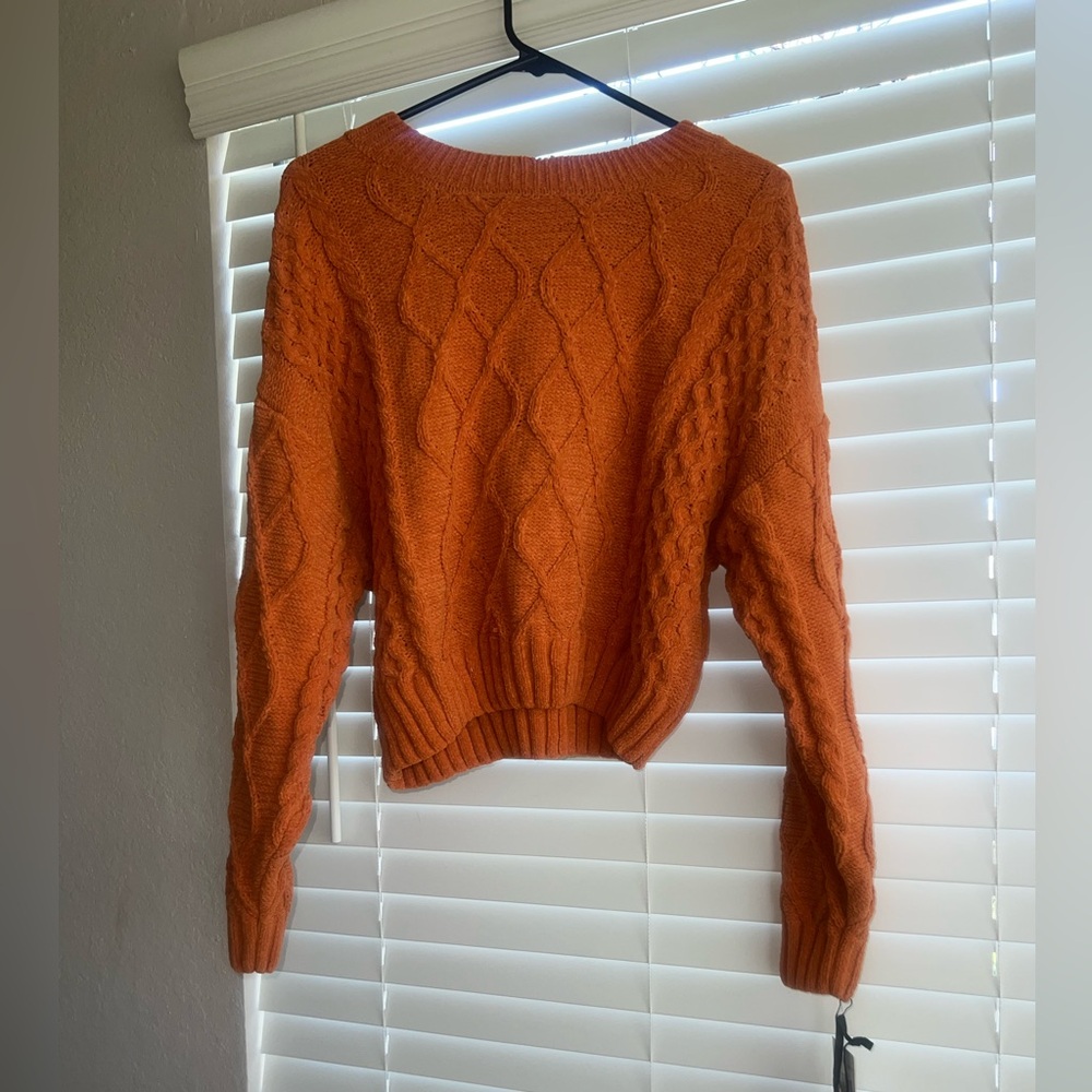 Orange Cable Knit Sweater